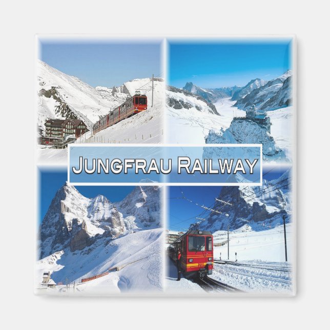zCH047 JUNGFRAU RAILWAY Switzerland, Fridge Magnet (Front)