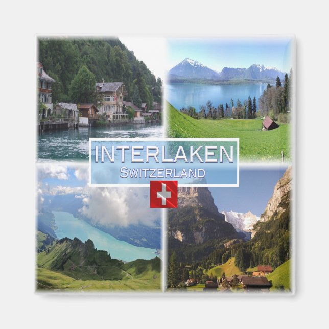 zCH051 INTERLAKEN Lake Thun Thunerse Swiss, Fridge Magnet (Front)