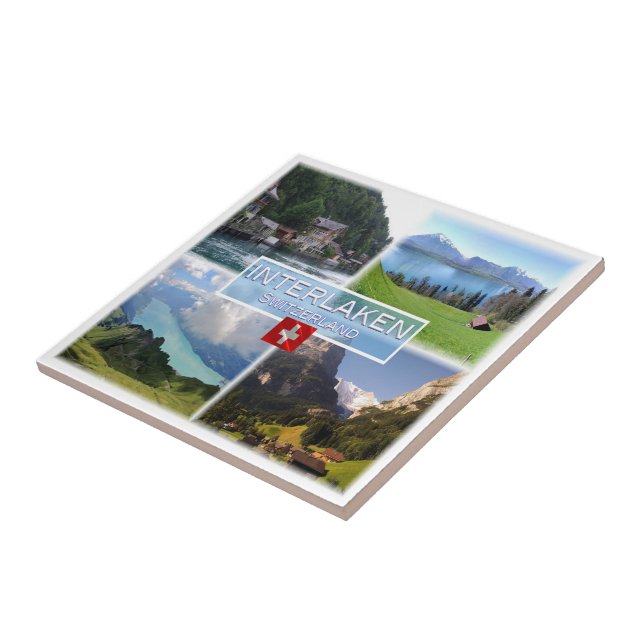 zCH051 INTERLAKEN Lake Thun Thunerse Swiss, Tile (Side)