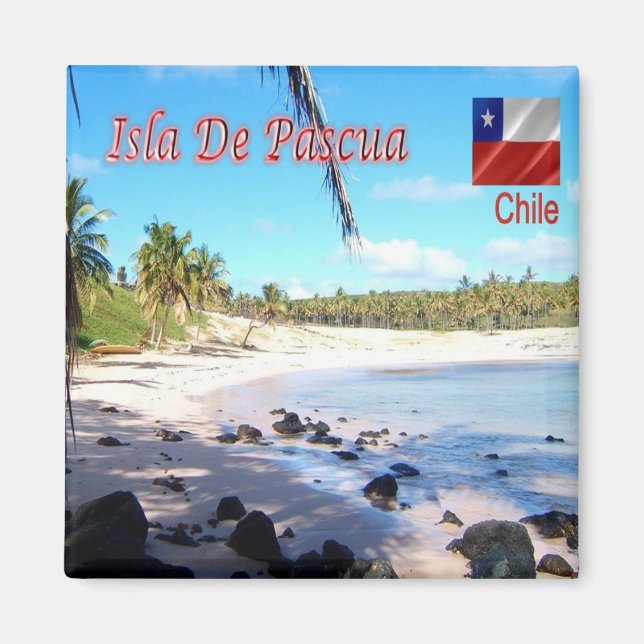zCL009 ISLA DE PASQUA, Anakena Beach, Fridge Magnet (Front)
