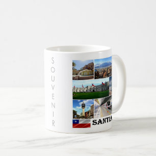 zCL021 SANTIAGO, Mosaic, Chile, America, Coffee Mug
