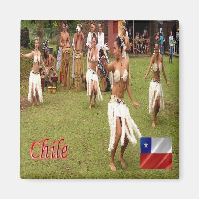 zCL025 CHILE, Dancers Easter Island, Fridge Magnet (Front)