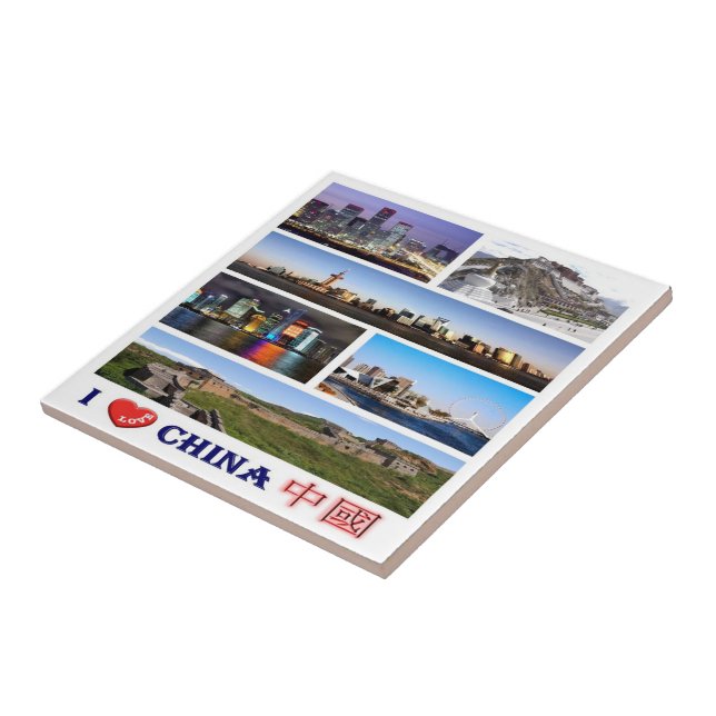 zCN016 I Love CHINA, PRC, Tile (Side)