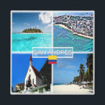 zCO003 SAN ANDRES, Mosaic, Colombia, Fridge Magnet<br><div class="desc">Here you will find the souvenir of your vacation. (zCO003 SAN ANDRES, Mosaic, Colombia Fridge magnet). Amaze friends and relatives with the unique souvenirs from your great trip. Try us. #LeoPepeDesign - san louis church, san andres johnny cay, america colombia, leopepedesign, travel trip photo tourism, gift souvenir gadget fridge magnet,...</div>