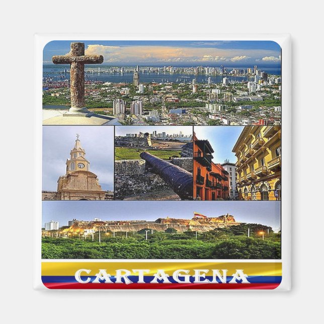 zCO07 CARTAGENA mosaïque, Colombie, Aimant frigo (Devant)