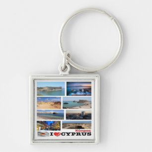 zCY029 I LOVE mosaic of CYPRUS, Keychain