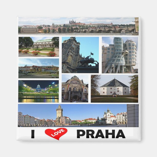 zCZ023 PRAGUE I Love Czech Republic, Fridge Magnet (Front)
