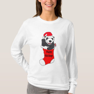 ZD- Christmas Panda in a Stocking Shirt