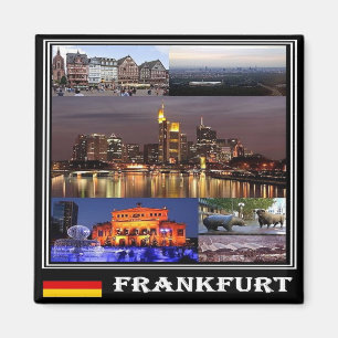 zDE017 FRANKFURT collage mosaic Germany, Fridge Magnet