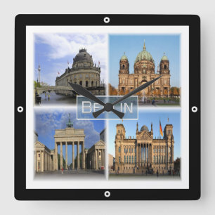 zDE018 BERLIN Germany, Square Wall Clock