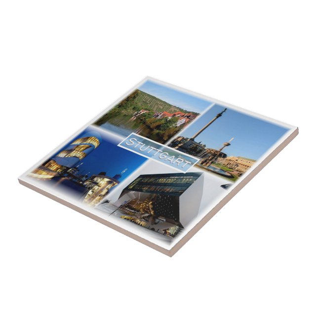 zDE037 STUTTGART Schlossplatz  River Neckar Tile (Side)