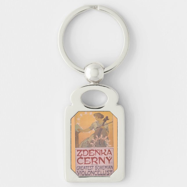Zdenka Cerny poster by Alphonse Mucha  Keychain (Front)