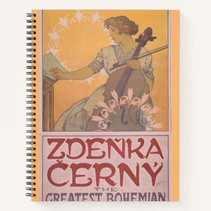 Zdenka Cerny poster by Alphonse Mucha  Notebook
