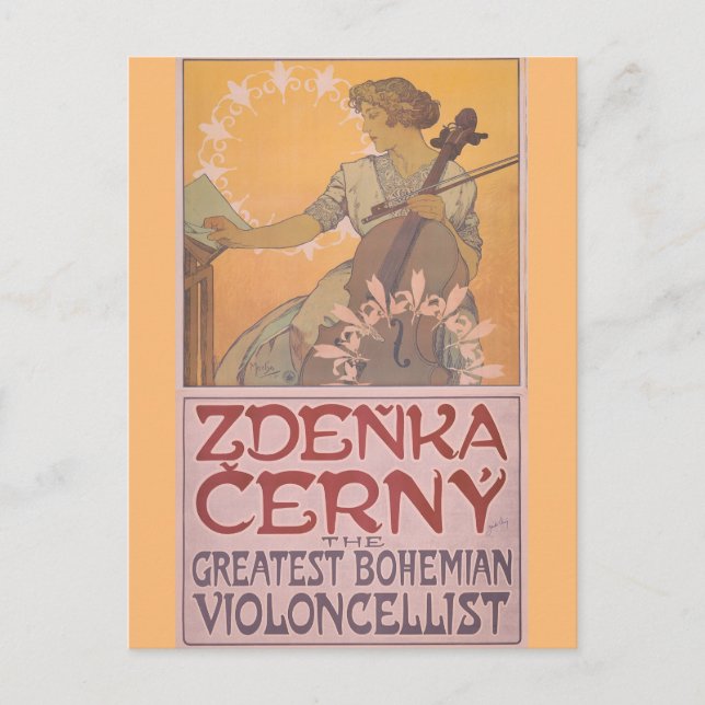 Zdenka Cerny poster by Alphonse Mucha  Postcard (Front)