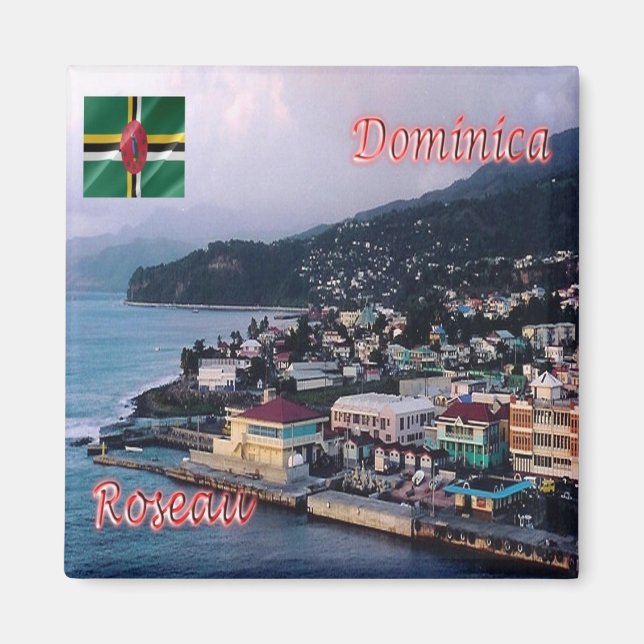 zDM004 ROSEAU,Panorama, Dominica, America, Fridge Magnet (Front)