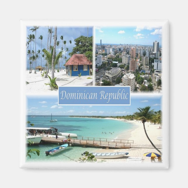 zDO005  DOMINICAN REPUBLIC, Mosaic, America Fridge Magnet (Front)