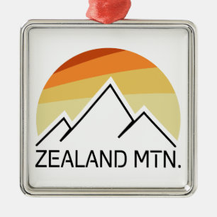 Zealand Mountain New Hampshire Retro Metal Ornament