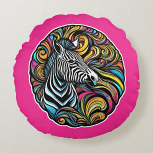 Zebra 1 round pillow