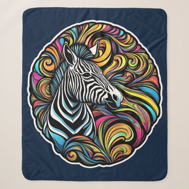Zebra 1 sherpa blanket (Front)