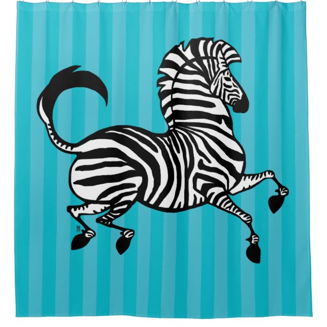 Zebra 1 Shower Curtain (Front)