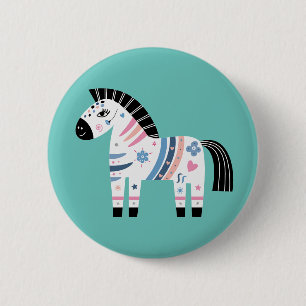 Zebra 2 Inch Round Button