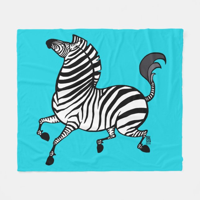 Zebra 3 Fleece Blanket (Front (Horizontal))