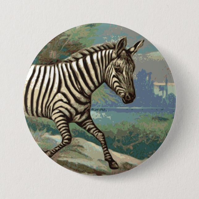 Zebra 3 Inch Round Button (Front)