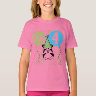 Zebra 4th Birthday T-shirts and Gifts