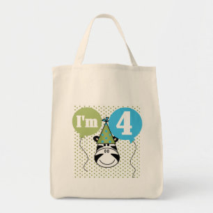 Zebra 4th Birthday T-shirts and Gifts Tote Bag
