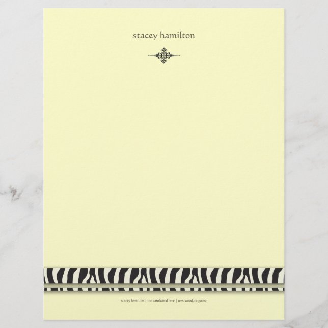 Zebra accent letterhead (Front)