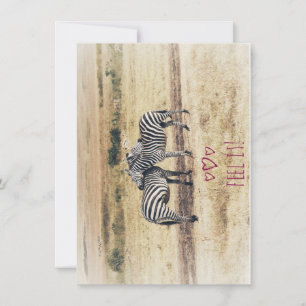 Zebra Affection, Flat Holiday Card