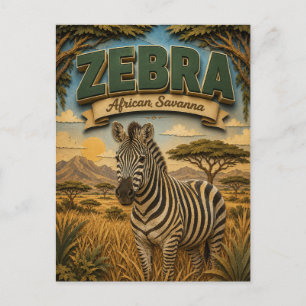 Zebra African Savanna POPCUT Postcard