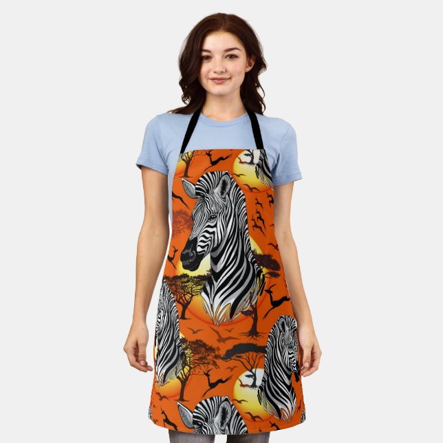 Zebra African Savanna Wild Animal Apron (Worn)