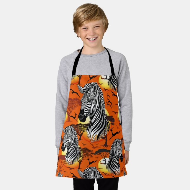 Zebra African Savanna Wild Animal Apron (Worn)