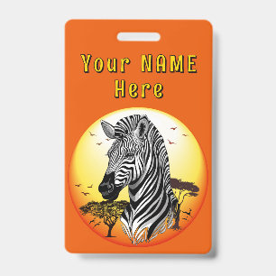 Zebra African Savanna Wild Animal Badge