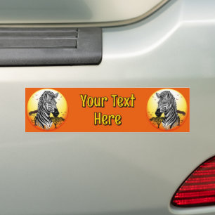 Zebra African Savanna Wild Animal Bumper Sticker