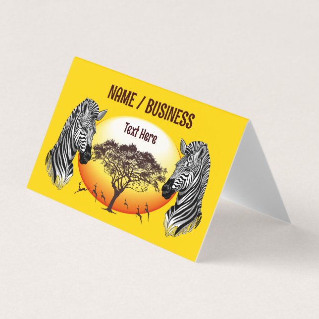 Zebra African Savanna Wild Animal Business Card (Front)