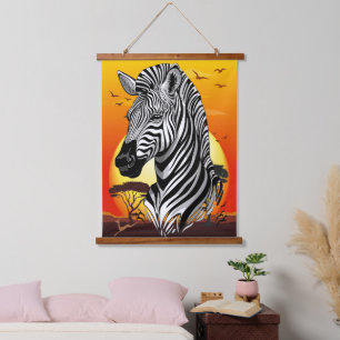 Zebra African Savanna Wild Animal Hanging Tapestry