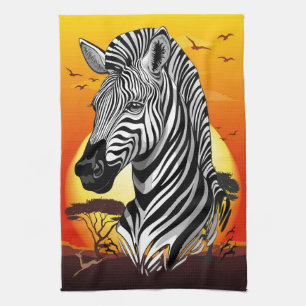Zebra African Savanna Wild Animal Kitchen Towel