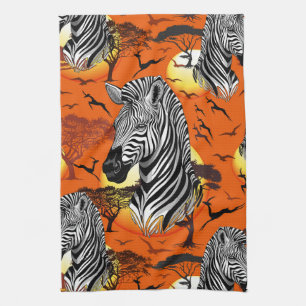 Zebra African Savanna Wild Animal Kitchen Towel