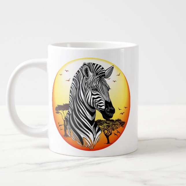 Zebra African Savanna Wild Animal Large Coffee Mug (Left)