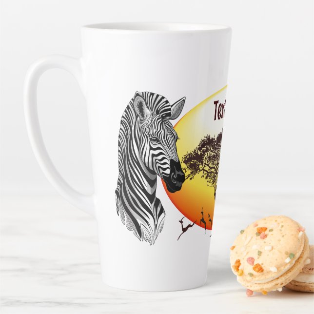 Zebra African Savanna Wild Animal Latte Mug (In Situ)