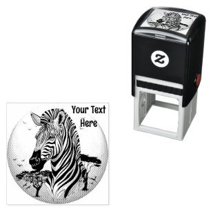 Zebra African Savanna Wild Animal Self-inking Stamp