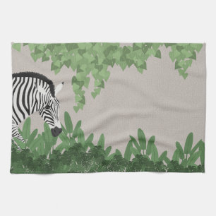 Zebra amongst Leaves Kitchen Towel