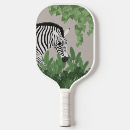 Zebra amongst Leaves Pickleball Paddle