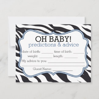 Zebra and Blue Chevron Predictions & Advice Card