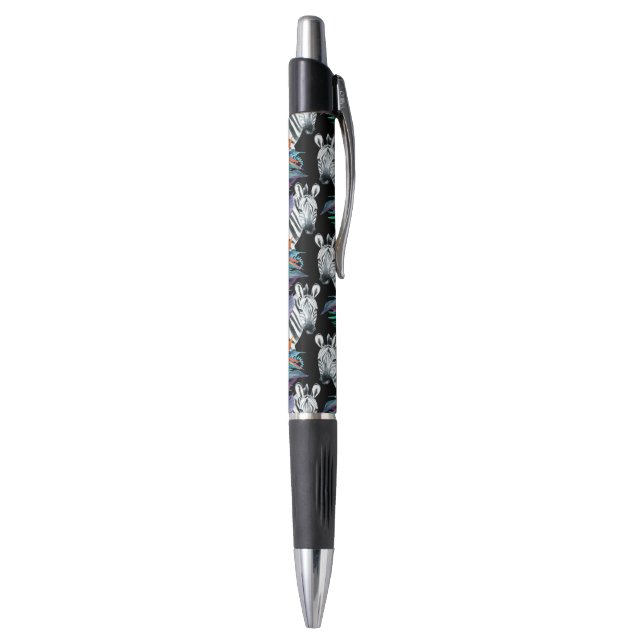 Zebra And Exotic Flowers Pattern Pen (Bottom (Vertical))
