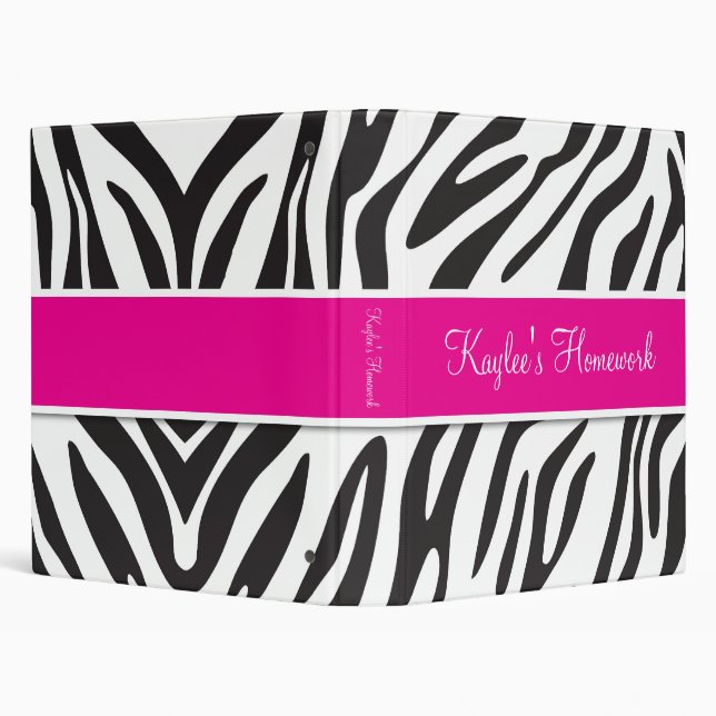 Zebra and Hot Pink Binder 1 inch (Background)