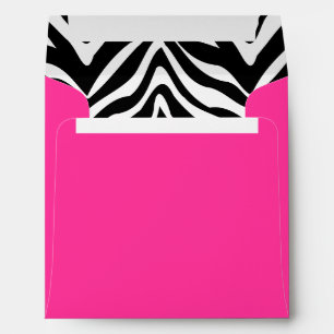 Zebra and Hot Pink Square Envelopes