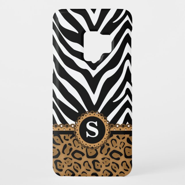 Zebra and Leopard Monogram Case-Mate Samsung Galaxy Case (Back)